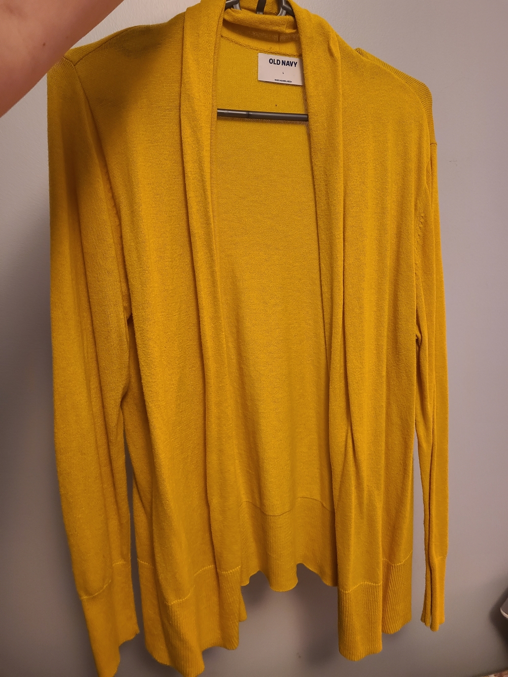 Old Navy Women's Yellow Open-Front Lightweight Cardigan